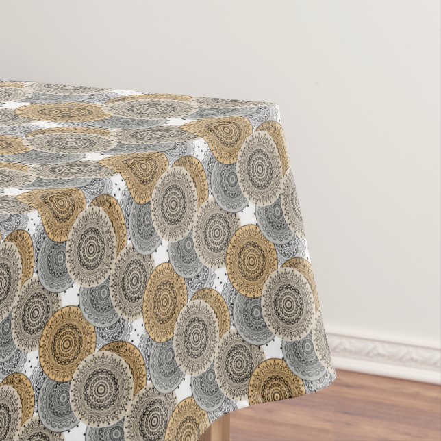 Mantel Patrón árabe beige gris mandala estilo oriental (In Situ)