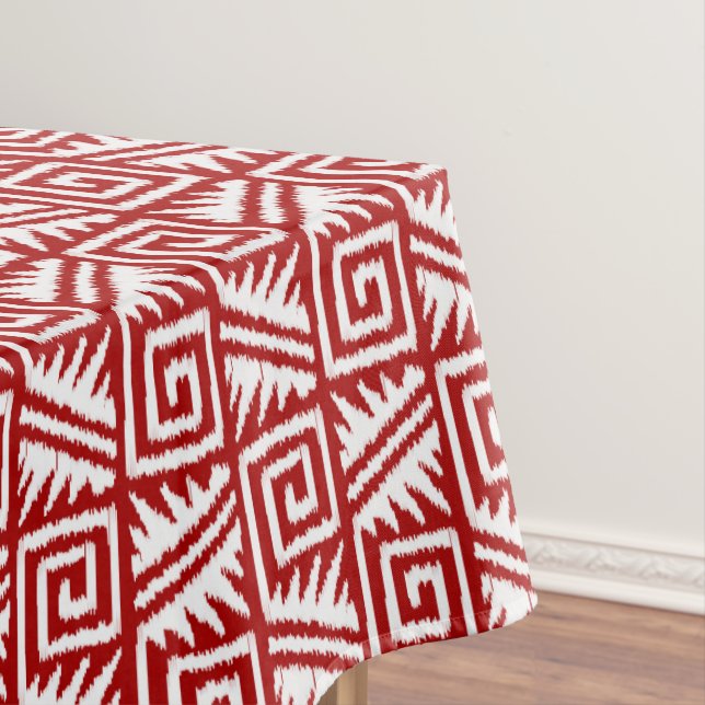 Mantel Patrón Aztec Ikat - rojo oscuro y blanco (In Situ)