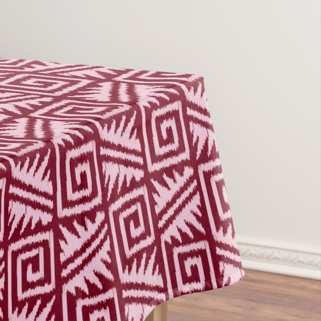 Mantel Patrón Azteca Ikat - Borgoña y Rosa (In Situ)