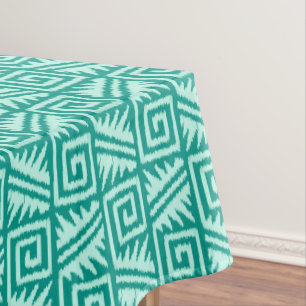 Mantel Patrón Azteca Ikat - Turquesa y Aqua