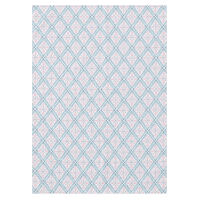 Mantel patrón azul en forma de diamante (Anverso)