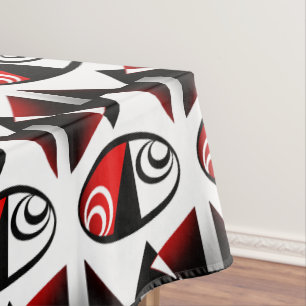 Mantel Patrón blanco rojo negro