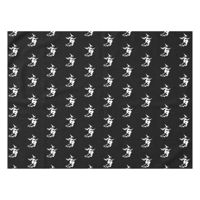 Mantel Patrón blanco y negro de bruja de Halloween (Frente (Horizontal))