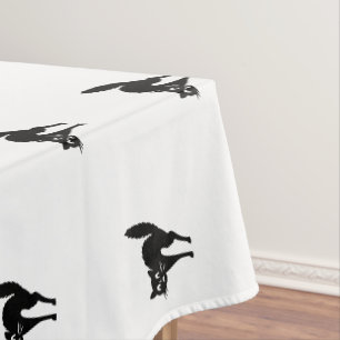 Mantel Patrón blanco y negro de gato negro de Halloween