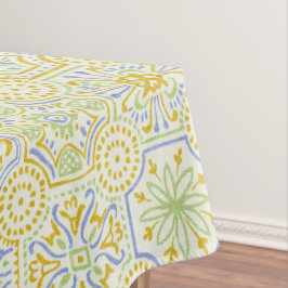 Mantel Patrón boho de azulejo mediterráneo acuarela