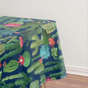 Mantel Patrón Cacti Verde Verde azulado en Blogueo