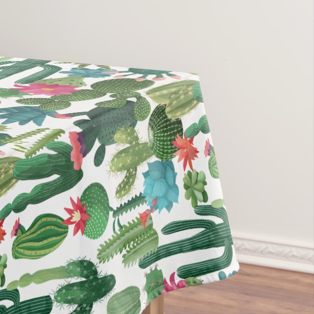 Mantel Patrón Cacti Verde Verde azulado en Blogueo (In Situ)