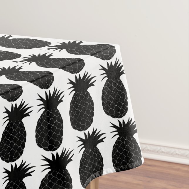Mantel Patrón clásico de piña negra y blanca (In Situ)
