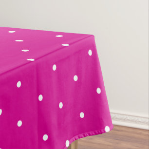 Mantel Patrón clásico de puntos de polka blanco rosado