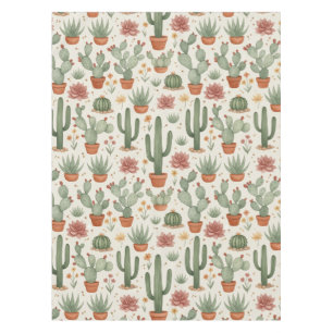 Mantel Patrón continuo de cactus del desierto suculento