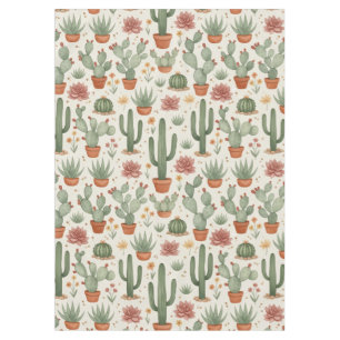 Mantel Patrón continuo de cactus suculentos del desierto