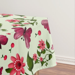 Mantel Patrón continuo de cereza mariposa floral personal