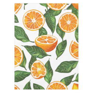 Mantel Patrón continuo de fruta botánica naranja cítrica
