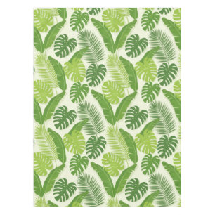 Mantel Patrón continuo de hojas tropicales y Monstera