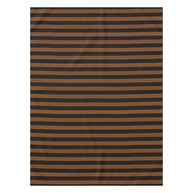 Mantel Patrón continuo de rayas negras marrones (Anverso)