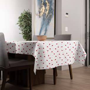 Mantel Patrón Corazón Rojo Y Blanco Cutáneo