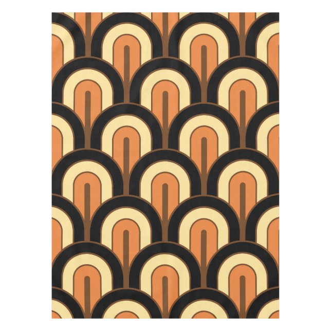 Mantel Patrón de abanico geométrico gradado retro (Anverso)