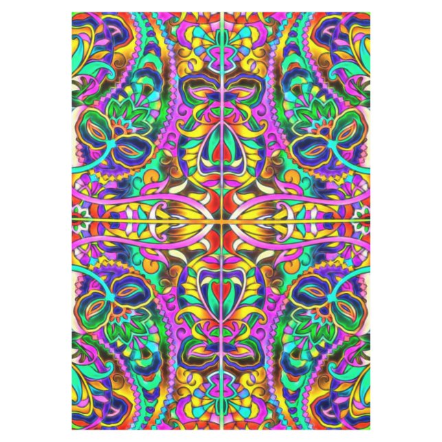 Mantel Patrón de acuarela oriental III + sus ideas (Anverso)
