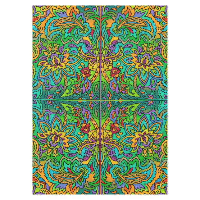 Mantel Patrón de acuarela oriental V + sus ideas (Anverso)