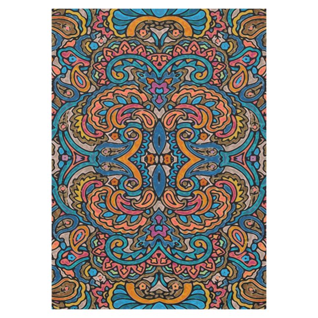 Mantel Patrón de acuarela oriental VI + sus ideas (Anverso)