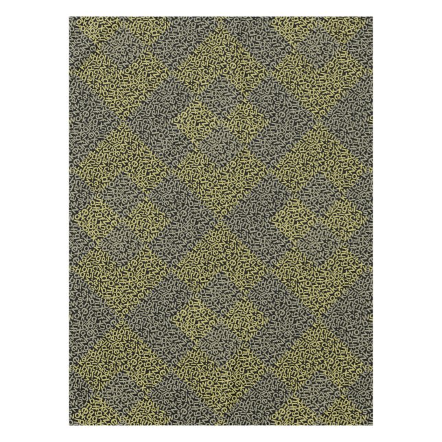 Mantel Patrón de alfabetos 02 YW 2Tonesx4.bw BG negro (Anverso)