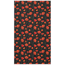 Mantel patrón de amapola negro