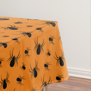 Mantel Patrón de arañas de Halloween Negro y Naranja