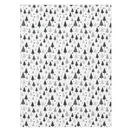 Mantel Patrón de árbol de Navidad negro, blanco y gris