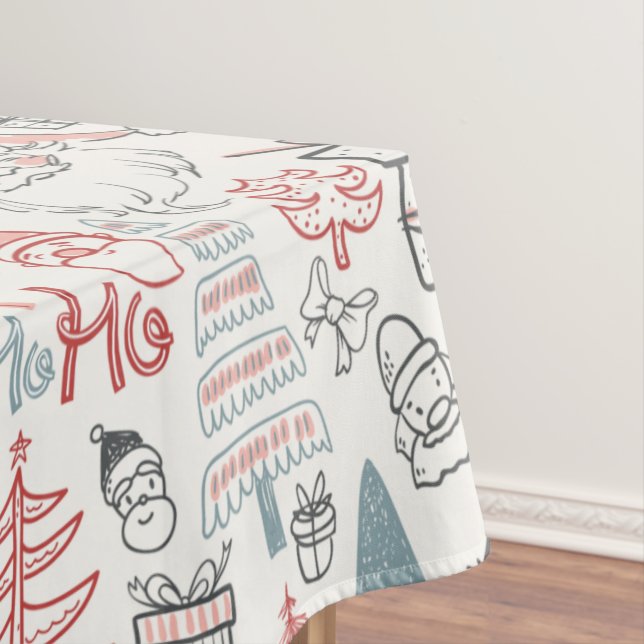 Mantel Patrón de árbol de navidad Santa caprichoso (In Situ)