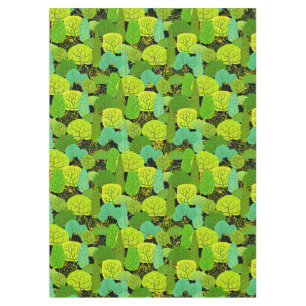 Mantel Patrón de árboles verdes 01.b. Black BG