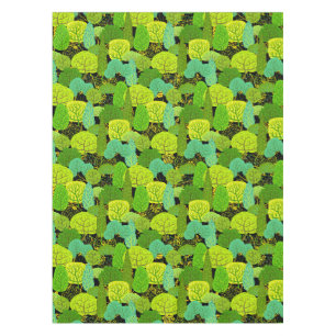 Mantel Patrón de árboles verdes 01.b. Black BG