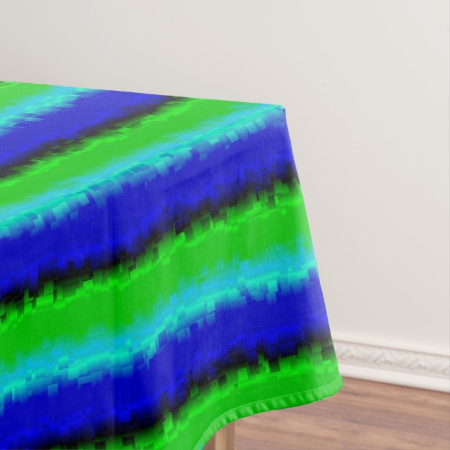 Mantel Patrón de arco iris 3D abstracto de azul verde (In Situ)