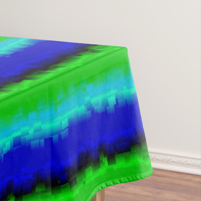 Mantel Patrón de arco iris 3D abstracto de azul verde (In Situ)