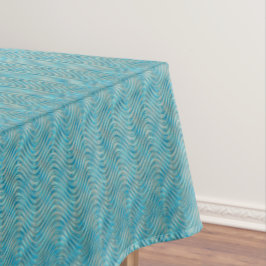 Mantel Patrón de arte de líneas curvadas azul turquesa Aq