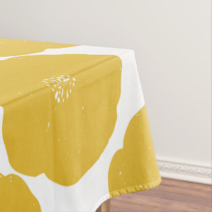 Mantel Patrón de arte floral de amapola retro en amarillo