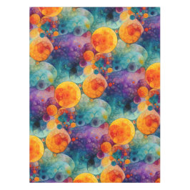Mantel Patrón de Arte Fractal Naranja Púrpura Verde Azul 