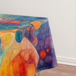 Mantel Patrón de Arte Fractal Naranja Púrpura Verde Azul