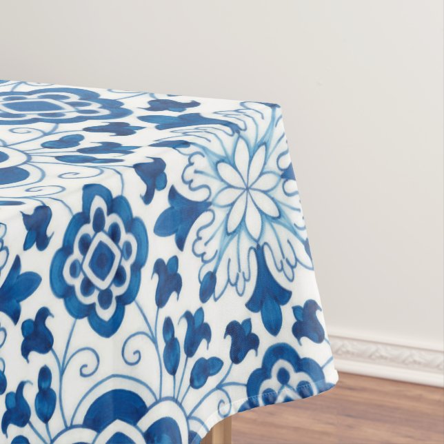Mantel Patrón de azulejos azules portugueses vintage (In Situ)