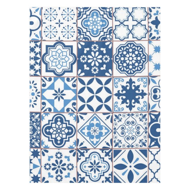 Mantel Patrón de azulejos de cerámica (Anverso)