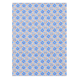 Mantel Patrón de Baldosa Mediterráneo Terracota Azul