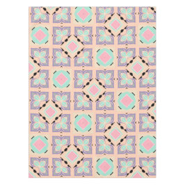 Mantel Patrón de baldosas geométricas pastel | Rosa menta