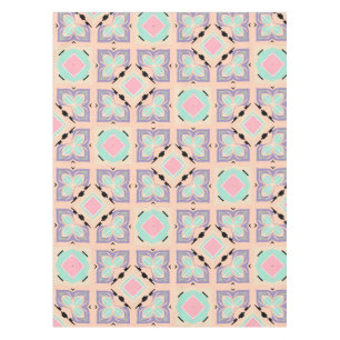 Mantel Patrón de baldosas geométricas pastel Rosa menta