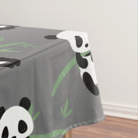 Patrón de bambú del oso del panda lindo