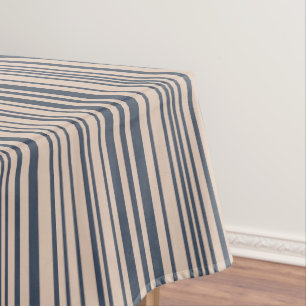 Mantel Patrón de banda de estilo beige/profundo azul