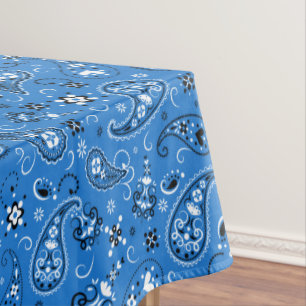 Mantel Patrón de Bandana de Paisley Azul Retro