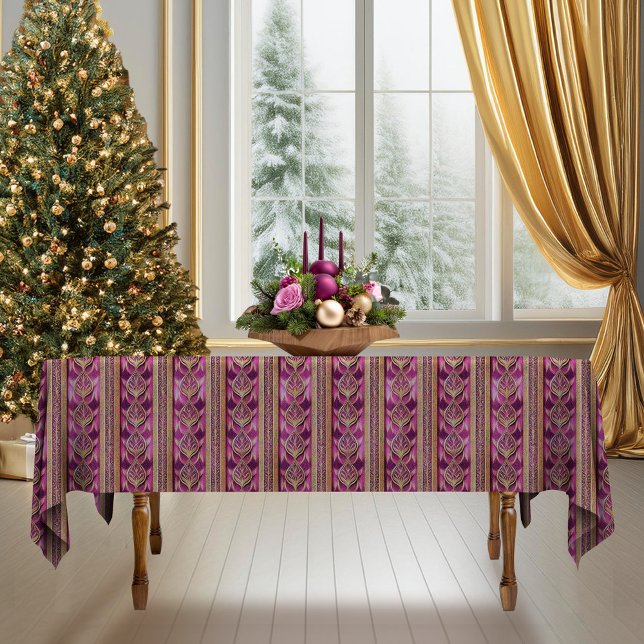 Mantel Patrón de bandas de Navidades de oro magenta#27 ID (Subido por el creador)