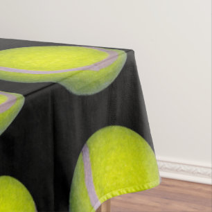 Mantel Patrón de bola de tenis negro amarillo,