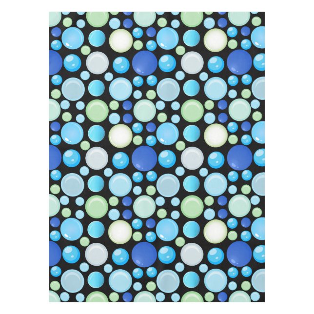 Mantel Patrón de bolas 3D.01.b Negro BG (Anverso)