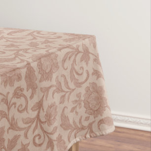 Mantel Patrón de brocado floral rosa polvoriento