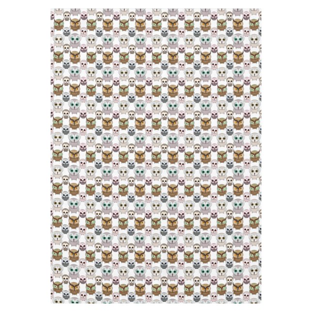 Mantel Patrón de búhos ilustrados adorables (Anverso)